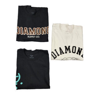 3 Pack Diamond Supply Co Shirt Mens Medium Black White Streetwear Tee (1049)